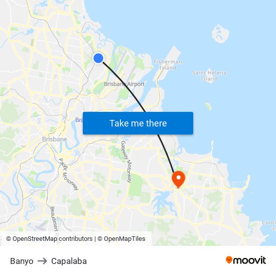 Banyo to Capalaba map