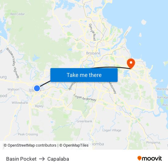 Basin Pocket to Capalaba map