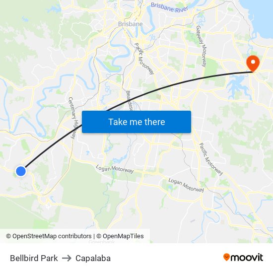 Bellbird Park to Capalaba map