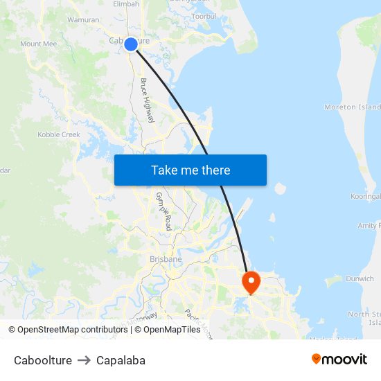 Caboolture to Capalaba map