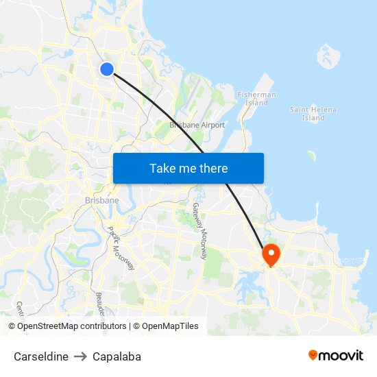 Carseldine to Capalaba map