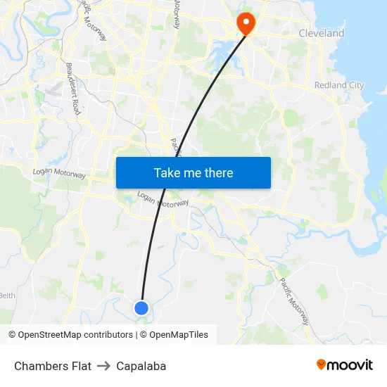 Chambers Flat to Capalaba map