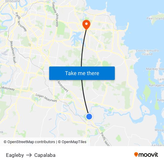 Eagleby to Capalaba map