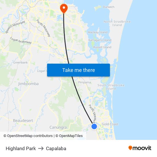 Highland Park to Capalaba map