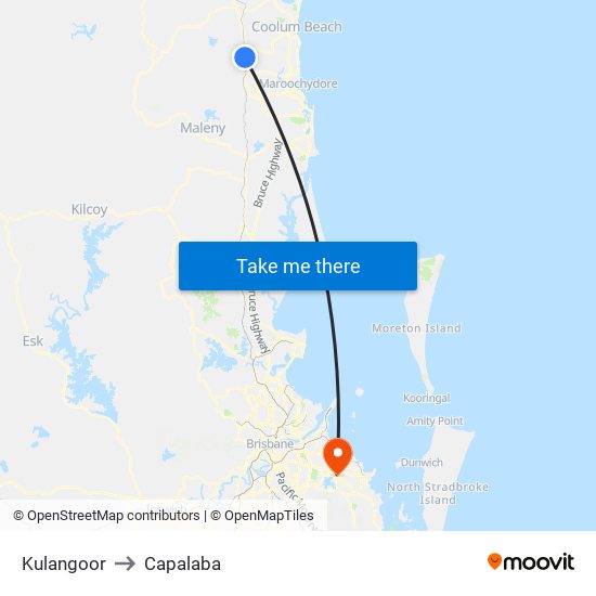 Kulangoor to Capalaba map