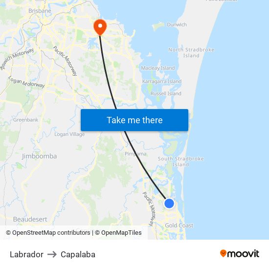 Labrador to Capalaba map
