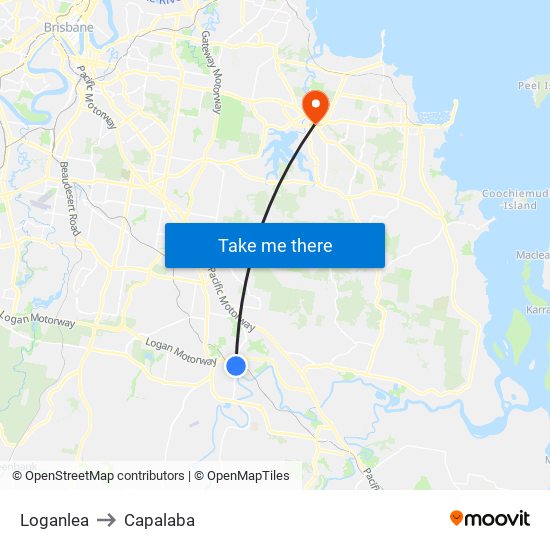 Loganlea to Capalaba map