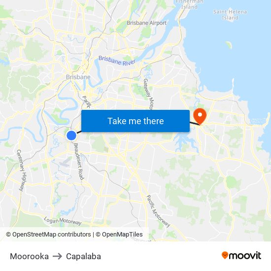 Moorooka to Capalaba map
