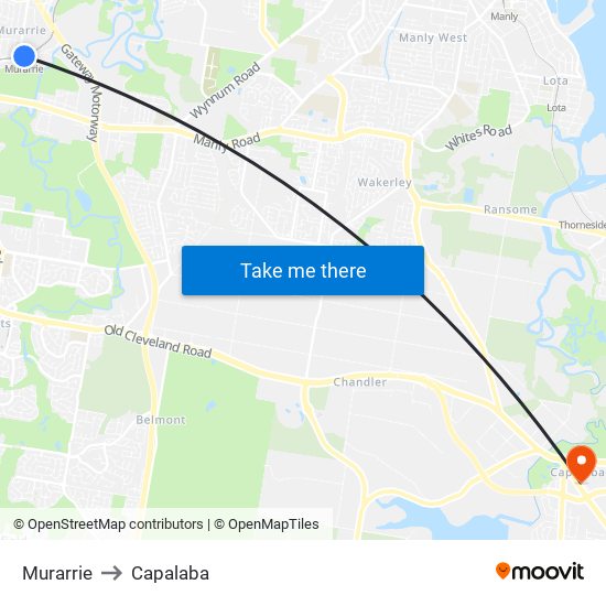 Murarrie to Capalaba map