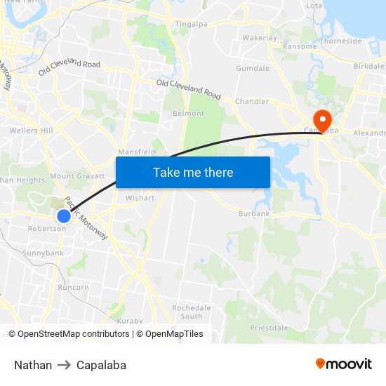 Nathan to Capalaba map