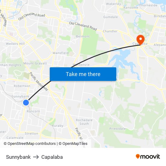 Sunnybank to Capalaba map