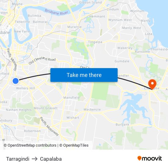 Tarragindi to Capalaba map