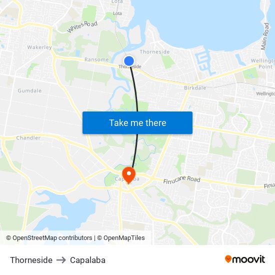 Thorneside to Capalaba map