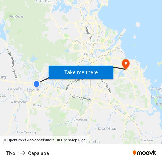 Tivoli to Capalaba map