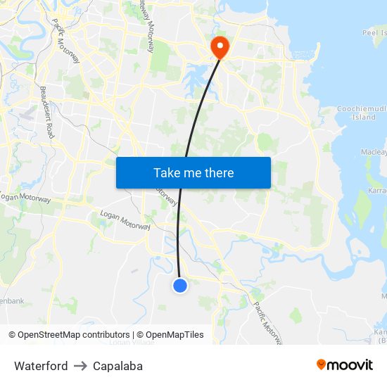 Waterford to Capalaba map