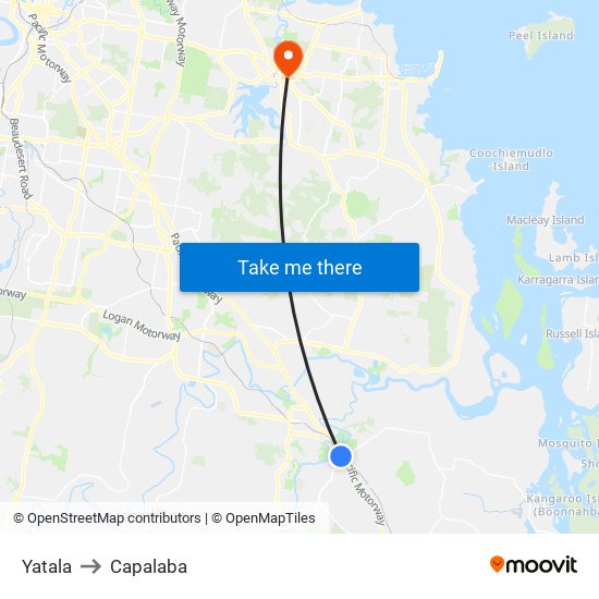 Yatala to Capalaba map