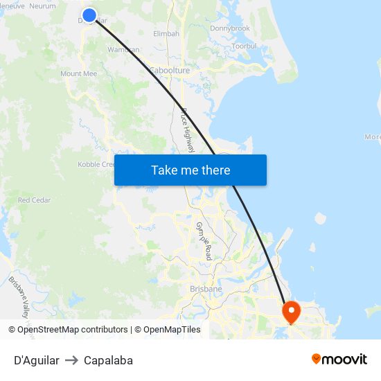 D'Aguilar to Capalaba map