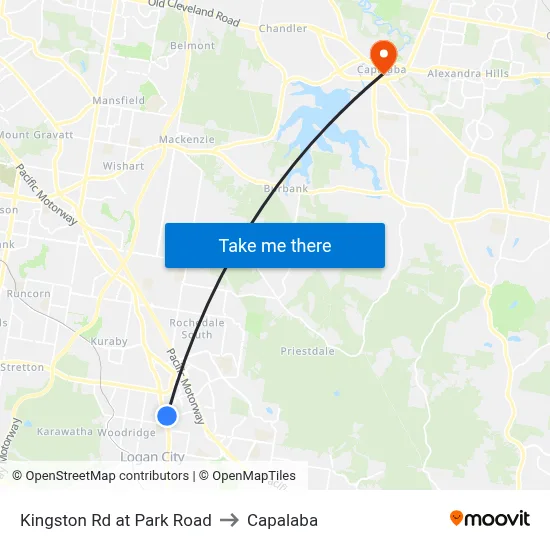 Kingston Rd at Park Road to Capalaba map