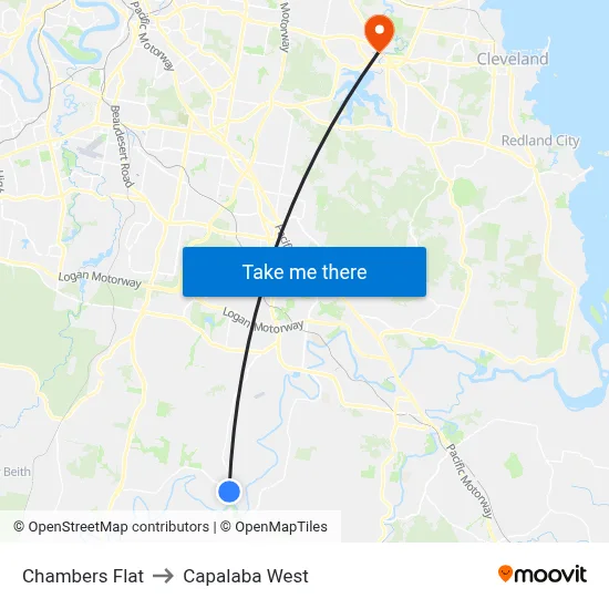 Chambers Flat to Capalaba West map
