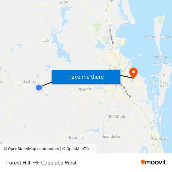 Forest Hill to Capalaba West map