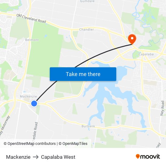 Mackenzie to Capalaba West map