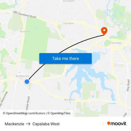 Mackenzie to Capalaba West map