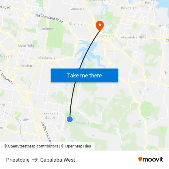 Priestdale to Capalaba West map