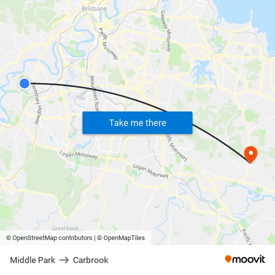 Middle Park to Carbrook map