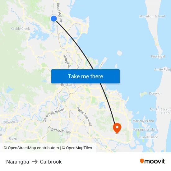 Narangba to Carbrook map