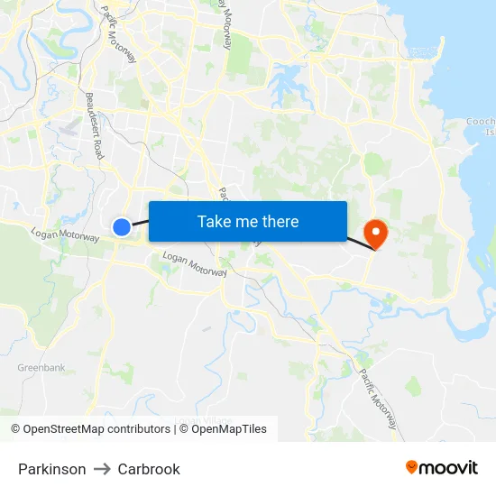 Parkinson to Carbrook map