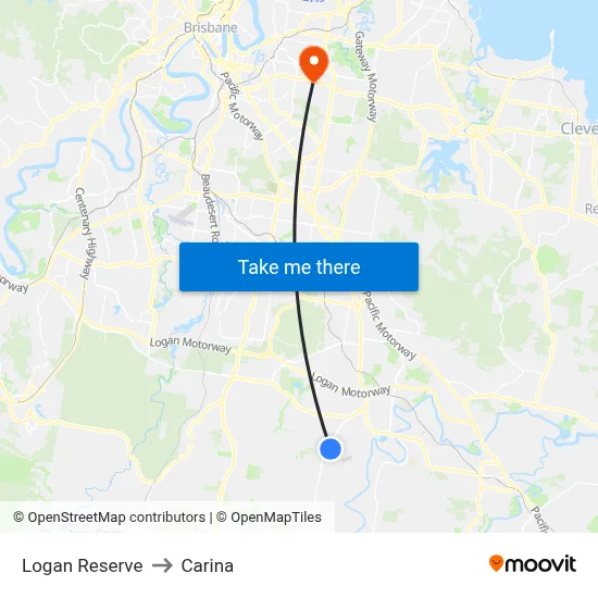 Logan Reserve to Carina map