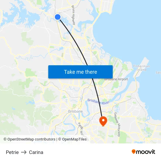 Petrie to Carina map