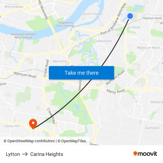 Lytton to Carina Heights map