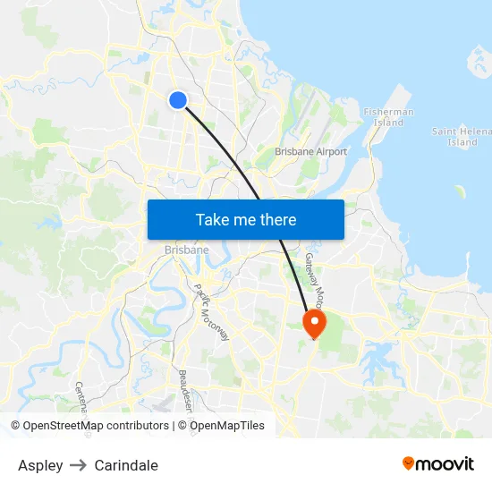 Aspley to Carindale map