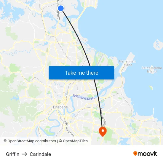 Griffin to Carindale map