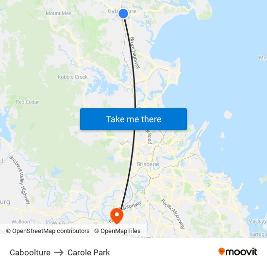 Caboolture to Carole Park map