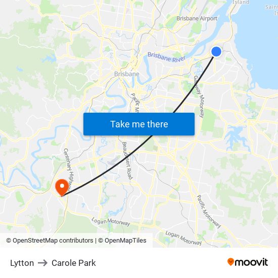 Lytton to Carole Park map