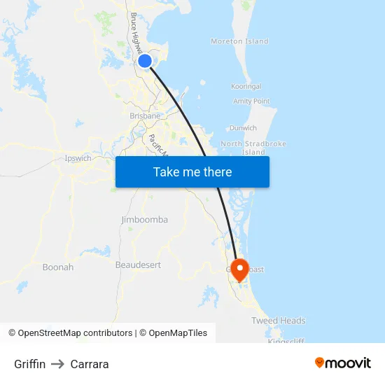 Griffin to Carrara map