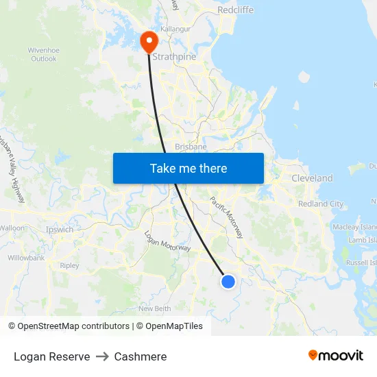 Logan Reserve to Cashmere map