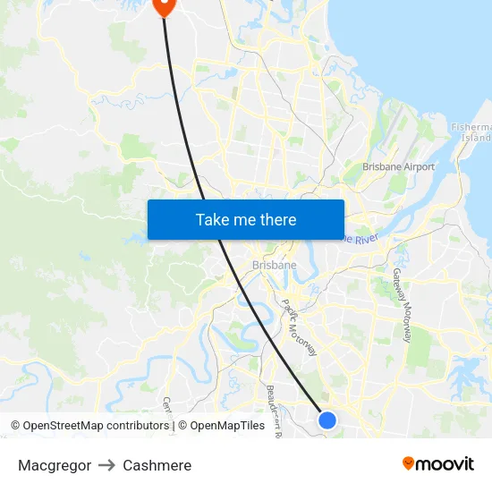 Macgregor to Cashmere map