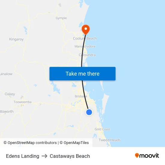 Edens Landing to Castaways Beach map