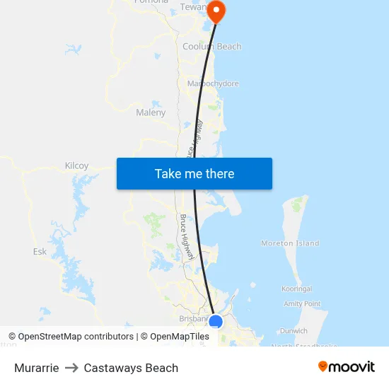 Murarrie to Castaways Beach map