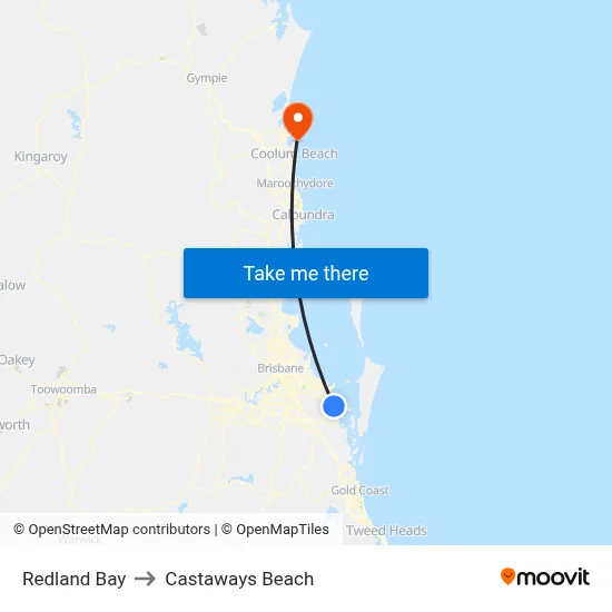 Redland Bay to Castaways Beach map
