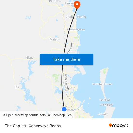 The Gap to Castaways Beach map