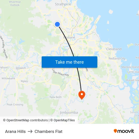 Arana Hills to Chambers Flat map