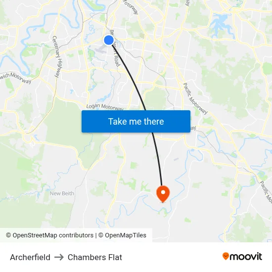 Archerfield to Chambers Flat map