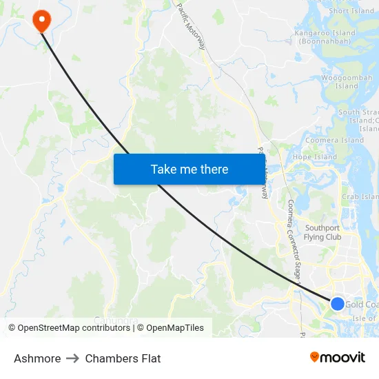 Ashmore to Chambers Flat map