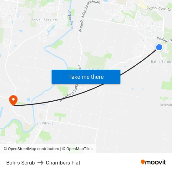 Bahrs Scrub to Chambers Flat map