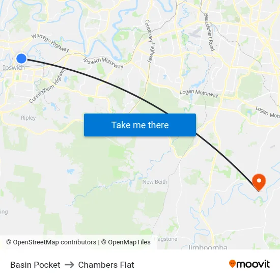 Basin Pocket to Chambers Flat map