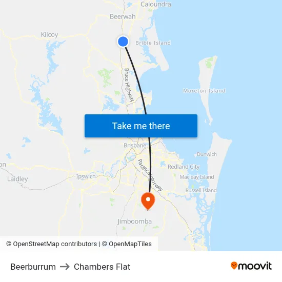 Beerburrum to Chambers Flat map